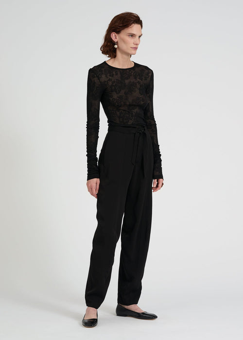 Evening Belted Satin Trouser