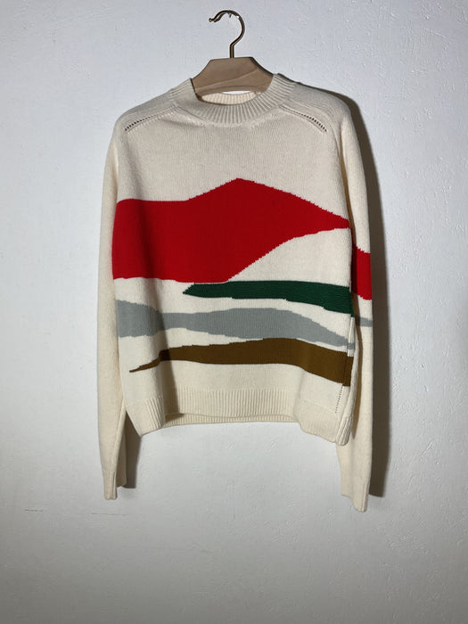 Roundneck Raglan Intarsia Knit