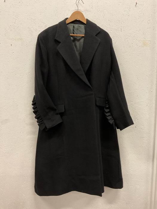 Wool Coat with Frill