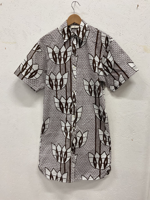 Printed cotton shirtdress