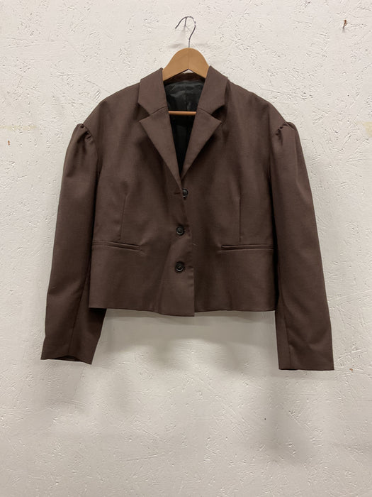 Brown Wool Cropped Jacket
