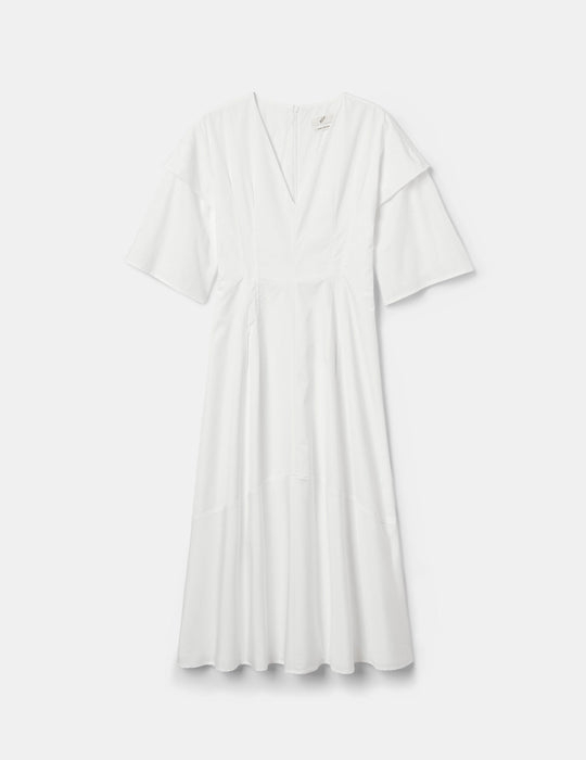 Crisp Long Poplin Dress