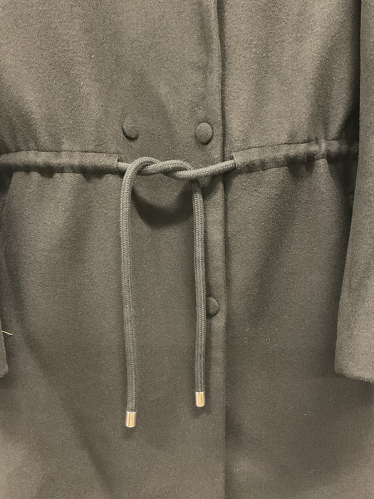 Black Coat with Drawstring