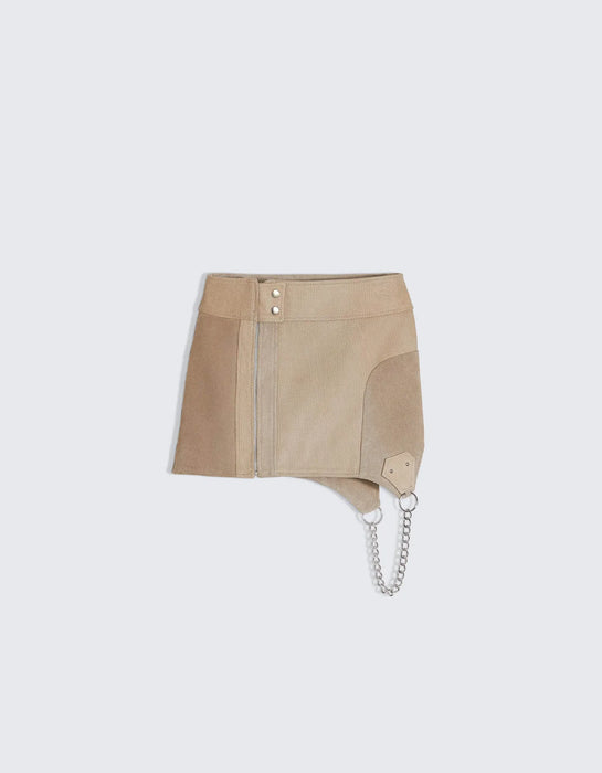 Speed Graphite leather skirt