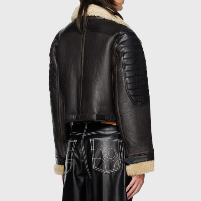 Patti Leather and Shearling Jacket