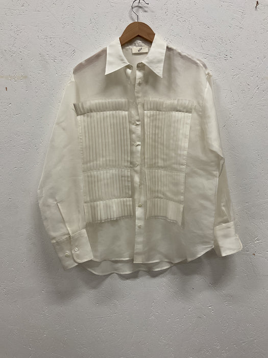 Pleated Silk Patch Shirt