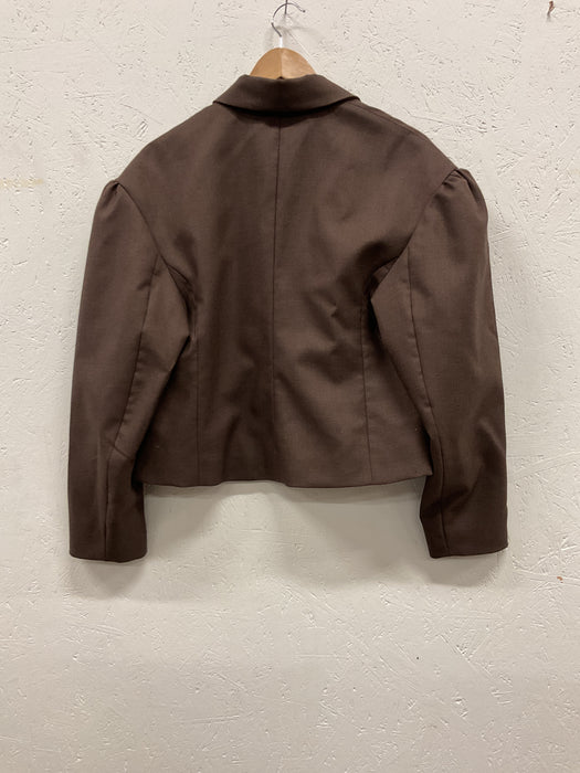 Brown Wool Cropped Jacket