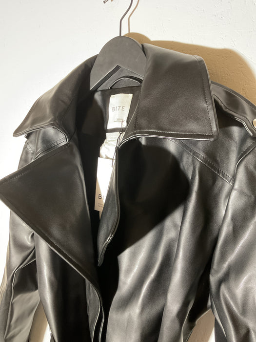 Vegan Leather Coat