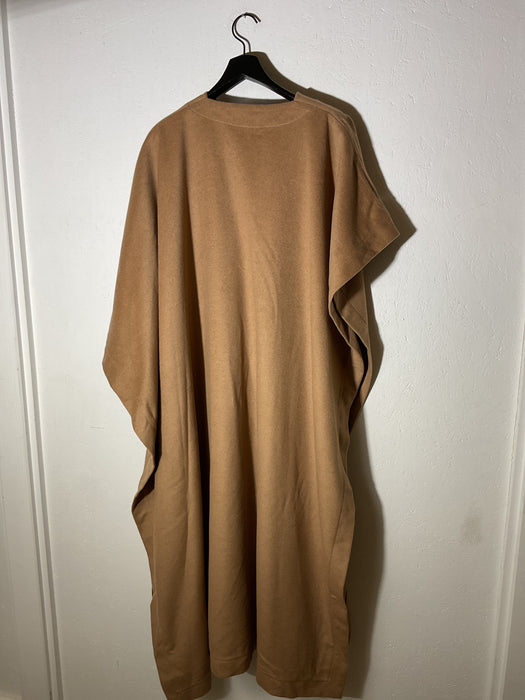 Assymetric Wool Long Poncho