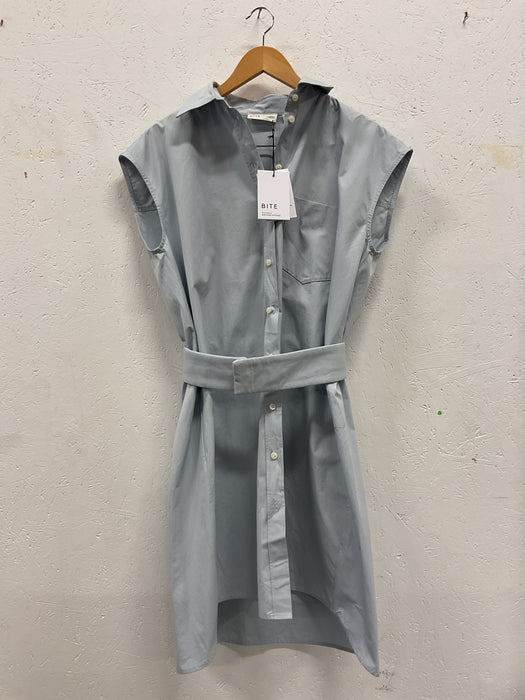 Sleeveless Cotton Shirtdress with Belt