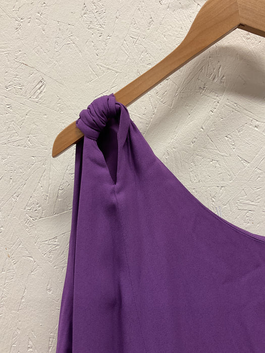 Purple Viscose Oneshoulder Dress