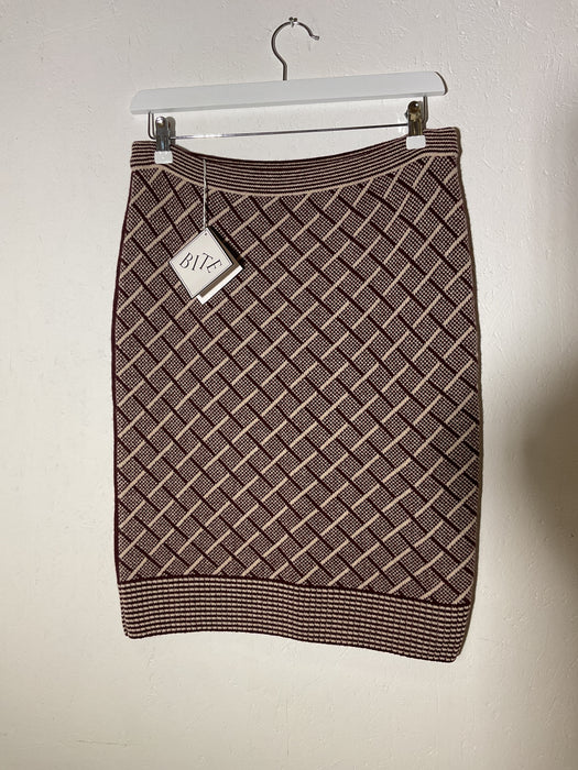 Checked Jacquard Knit Skirt
