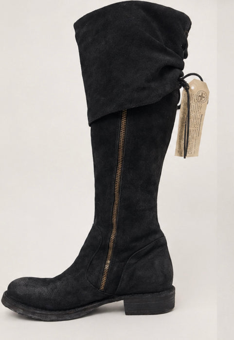 EMMA Black Over-the-Knee Suede Boot