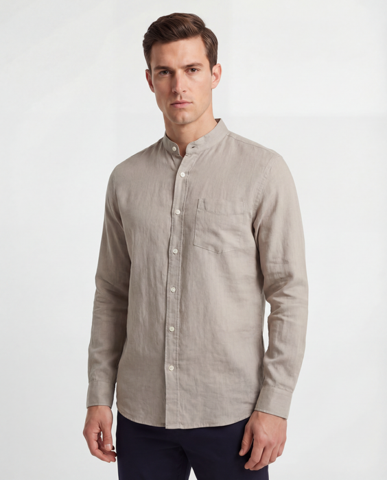Linen Shirt Without Collar