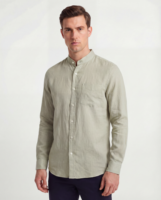 Linen Shirt Without Collar