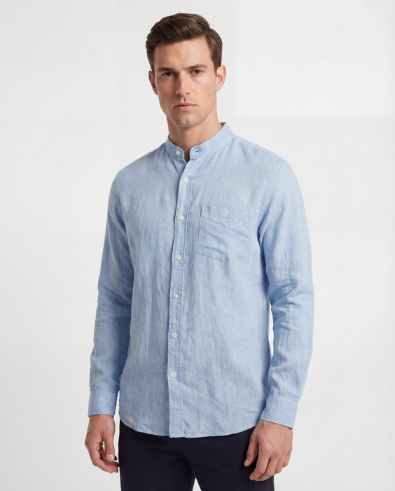 Linen Shirt Without Collar