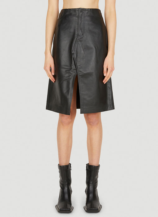 Capella Black Leather Skirt