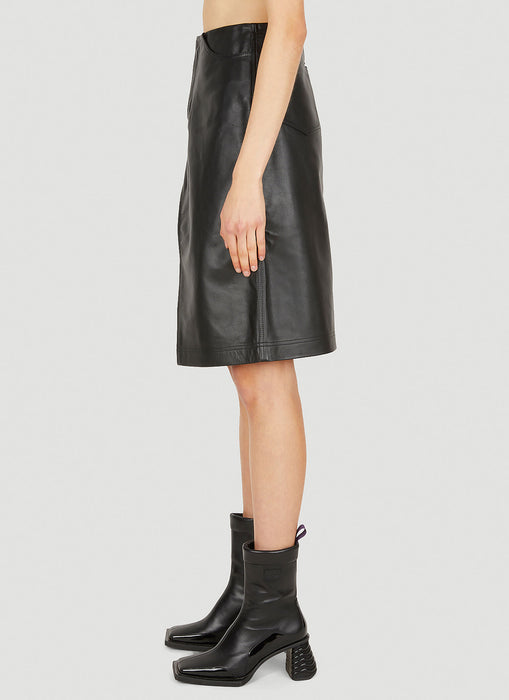 Capella Black Leather Skirt