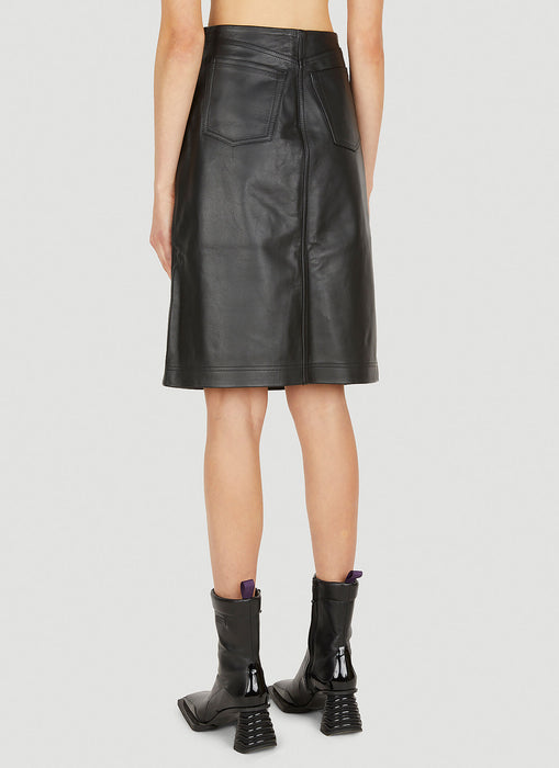 Capella Black Leather Skirt