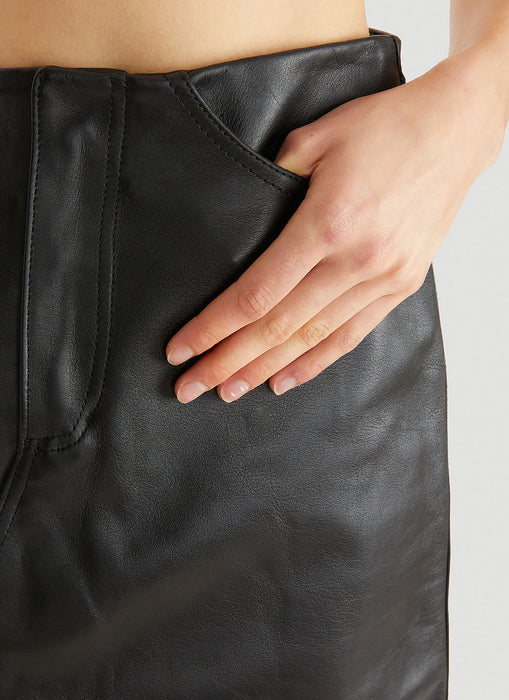 Capella Black Leather Skirt