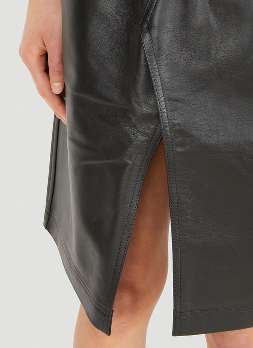 Capella Black Leather Skirt
