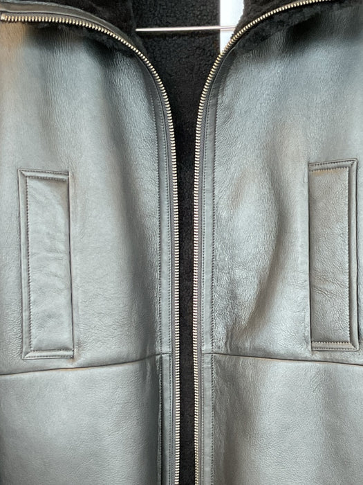 Short sherling coat black