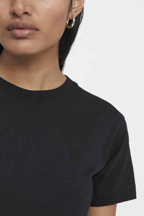 Signature  Black Cotton Tee