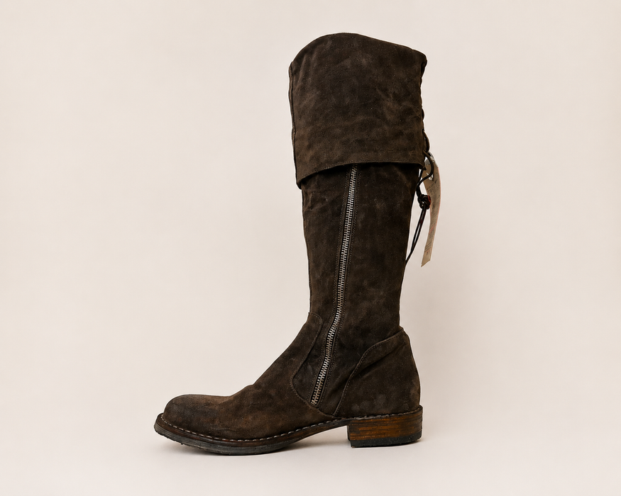 EMMA Coffee Over-the-Knee Suede Boot
