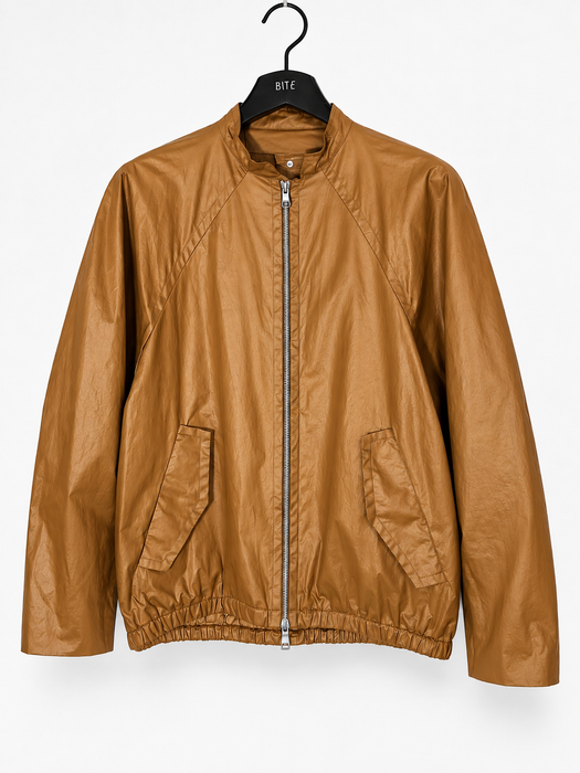 Curved Sleeve Waxed Cotton Jacket