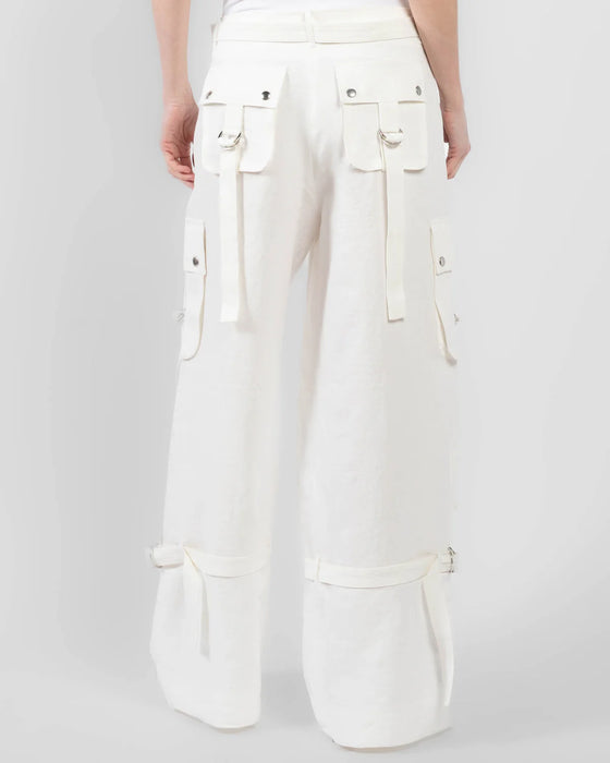 Linen rave trousers white