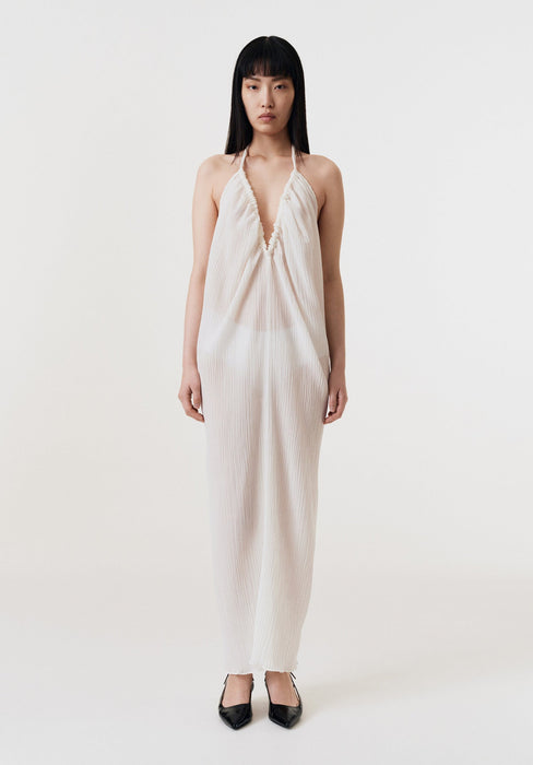 Parchment Silk/Cotton Textured Dress