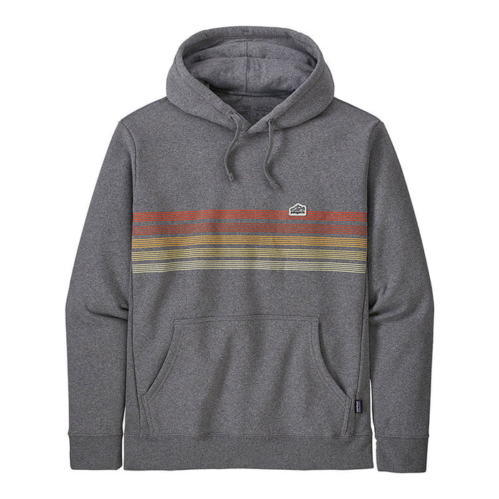 line logo ridge stripe uprisal hoody - herr - gravel heather